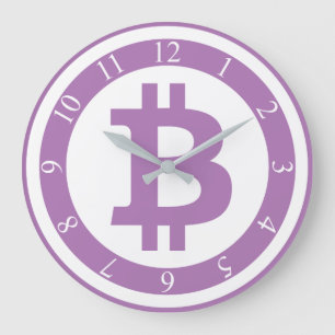 Bitcoin logo graphics business, office wall large clock