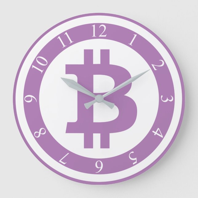 Bitcoin logo graphics business, office wall large clock (Front)