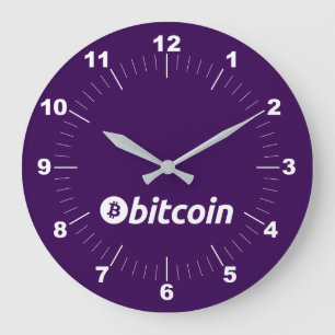 Bitcoin logo graphics business, office wall large clock