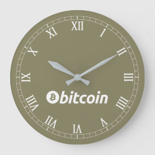 Bitcoin logo graphics business, office wall large clock