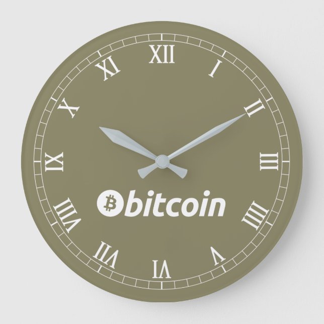 Bitcoin logo graphics business, office wall large clock (Front)