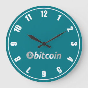 Bitcoin logo graphics business, office wall large clock