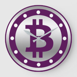 Bitcoin logo graphics business, office wall large clock