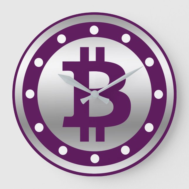 Bitcoin logo graphics business, office wall large clock (Front)