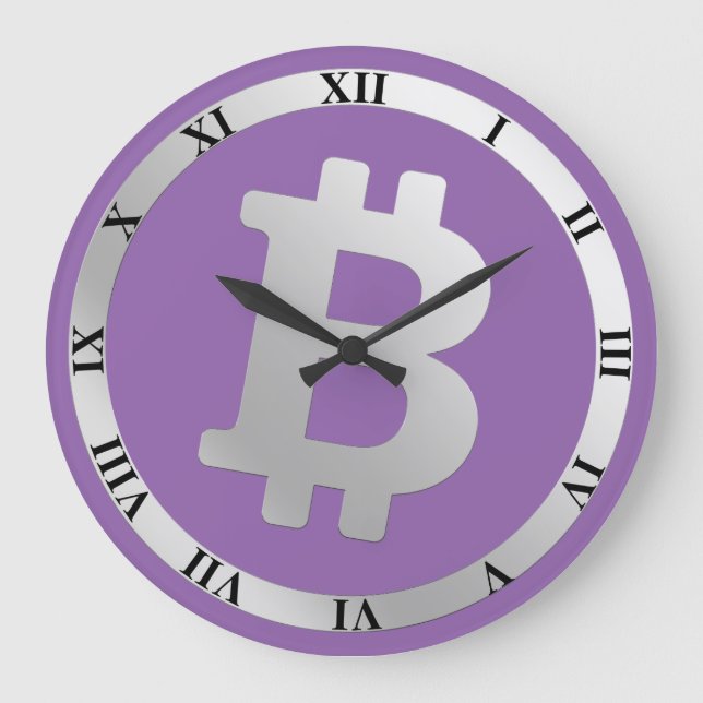 Bitcoin logo graphics business, office wall large clock (Front)