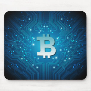 Bitcoin logo mouse pad