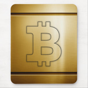 Bitcoin logo mouse pad