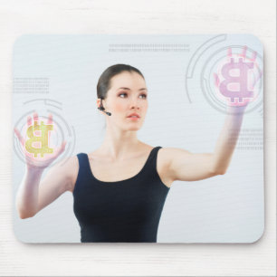 Bitcoin logo mouse pad