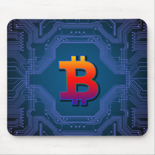 Bitcoin logo mouse pad