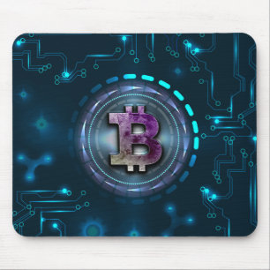 Bitcoin logo mouse pad