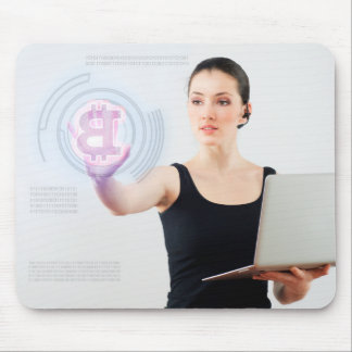 Bitcoin logo mouse pad