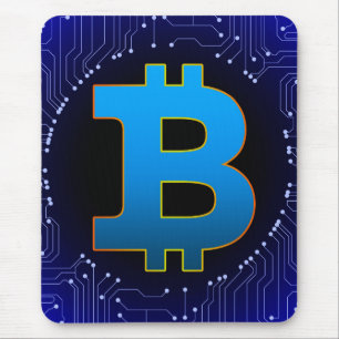 Bitcoin logo mouse pad