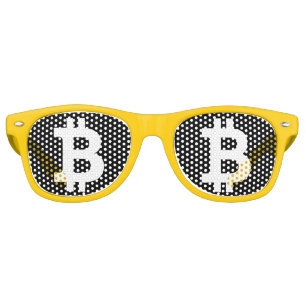 Bitcoin logo party shades crypto fan sunglasses