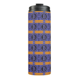 Bitcoin Logo Pattern Thermal Tumbler