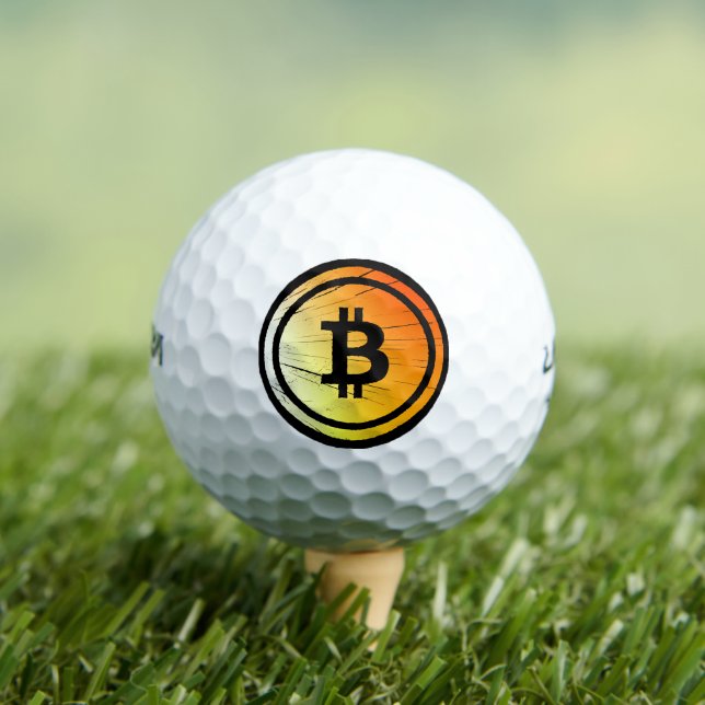 Bitcoin Logo Perfect Grunge Style Golf Balls (Insitu Tee)