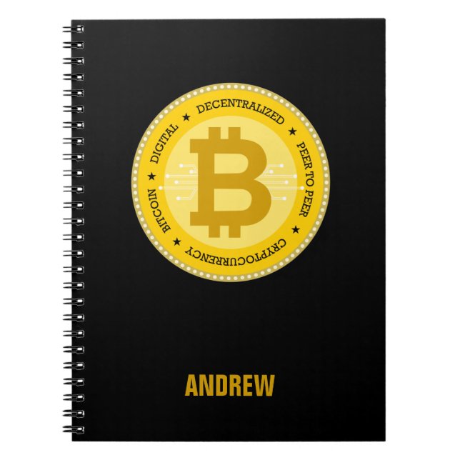 Bitcoin Logo Personalised Add you Name Notebook (Front)