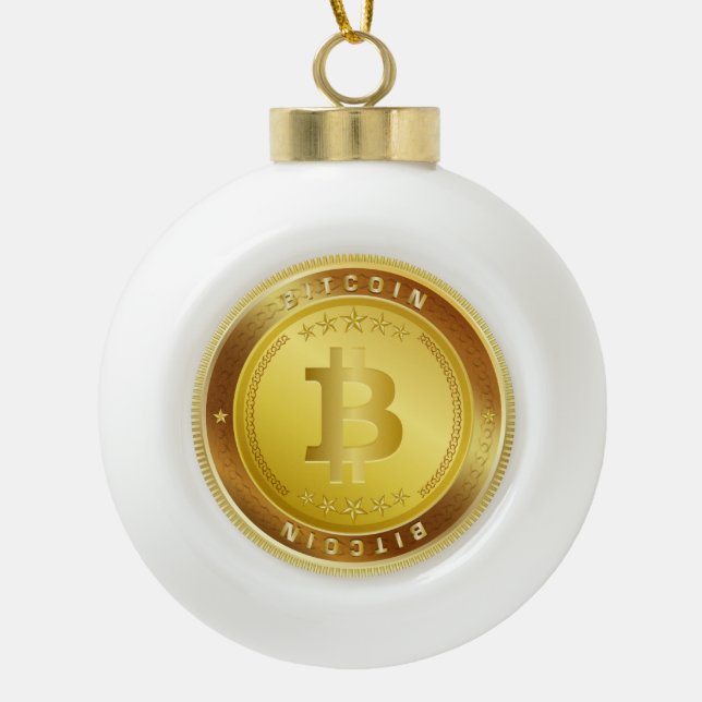 Bitcoin Logo Symbol Crypto Coin Christmas Ornament (Front)