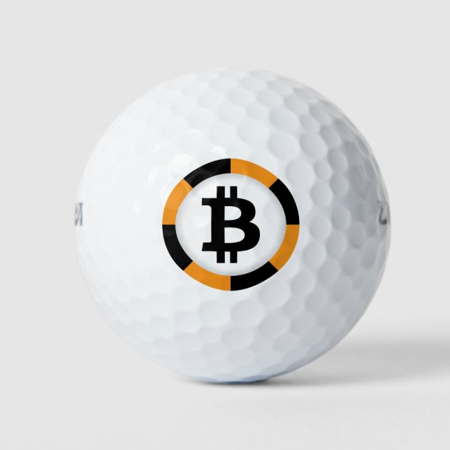 Bitcoin Logo Symbol Crypto Golf Ball Golfing Balls (Front)