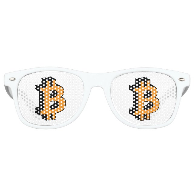 Bitcoin Logo Symbol Crypto Sign Retro Sunglasses (Front)