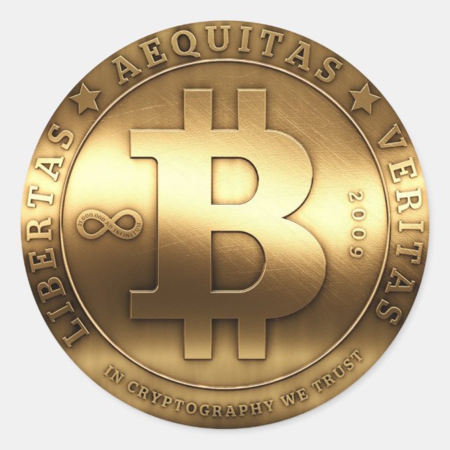 Bitcoin Logo Symbol Cryptocurrency Crypto Sticker (Front)