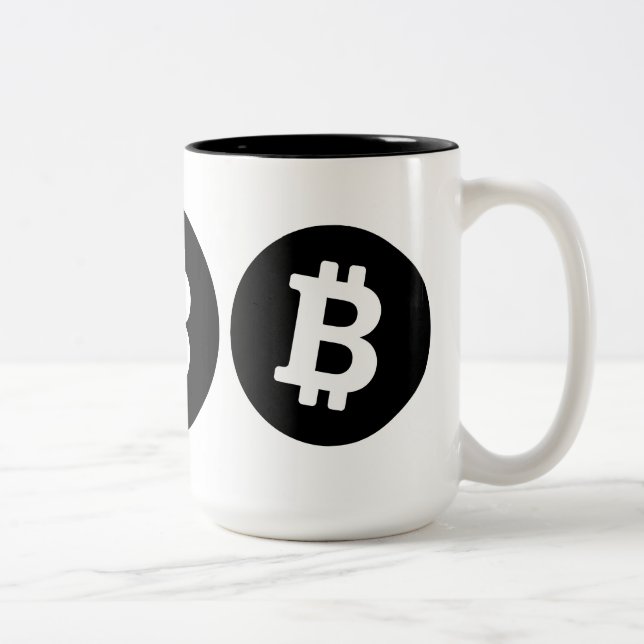 Bitcoin logo Two-Tone coffee mug (Right)