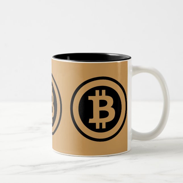 Bitcoin logo Two-Tone coffee mug (Right)