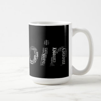 Bitcoin logo wordart graphics coffee mug