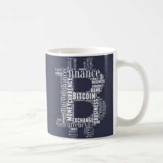 Bitcoin logo wordart graphics coffee mug