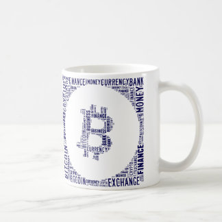 Bitcoin logo wordart graphics coffee mug