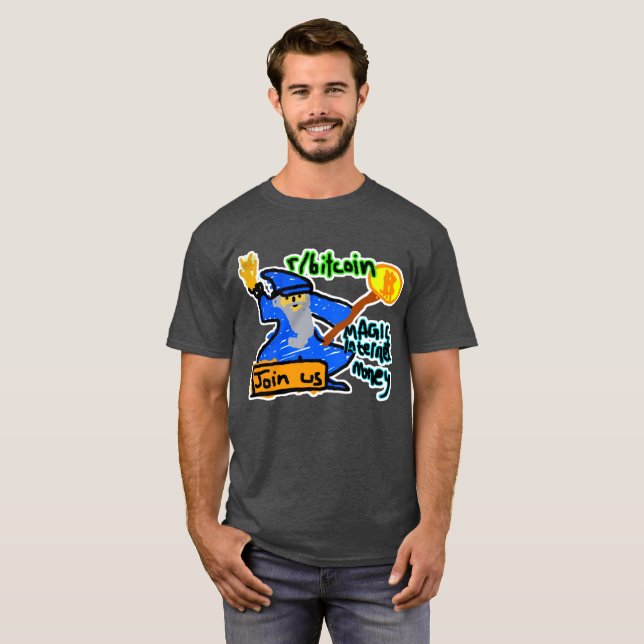 Bitcoin Magic Internet Money with clear background T-Shirt (Front Full)