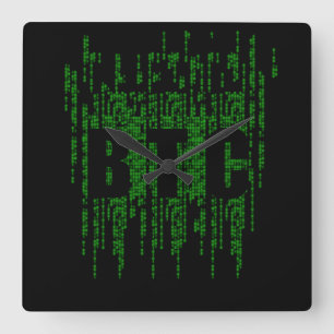 BITCOIN MATRIX SQUARE WALL CLOCK