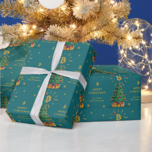 Bitcoin Merry Christmas Cryptocurrency Custom Name Wrapping Paper