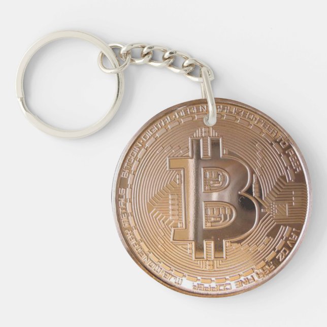 Bitcoin metallic made ​ ​ of copper. M1 Key Ring (Front)