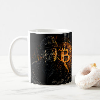 Bitcoin miner blockchain mining design coffee mug