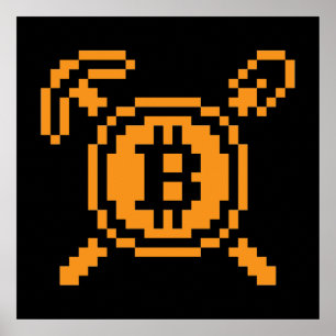 Bitcoin Miner BTC 8-Bit Poster