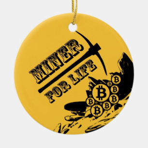 Bitcoin Miner for Life Ceramic Tree Decoration