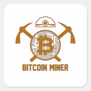 Bitcoin Miner Square Sticker