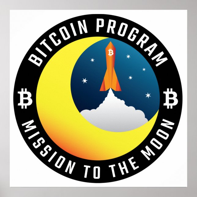 Bitcoin mission to the Moon patch Poster (Front)