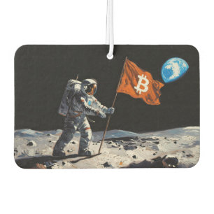 "Bitcoin Moon" Oil Painting #1 Car Air Freshener