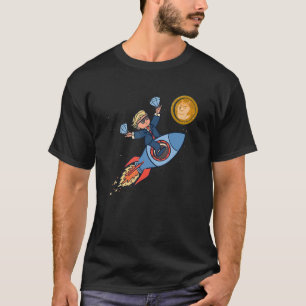 Bitcoin Moon Rocket BTC Crypto Crystal Hands T-Shirt