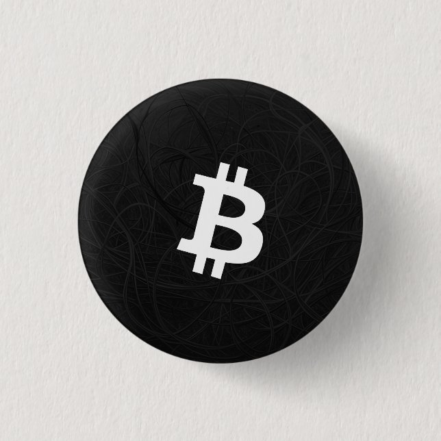 Bitcoin Neuron Black 3 Cm Round Badge (Front)