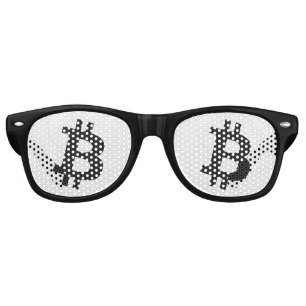 Bitcoin Neuron White Retro Sunglasses