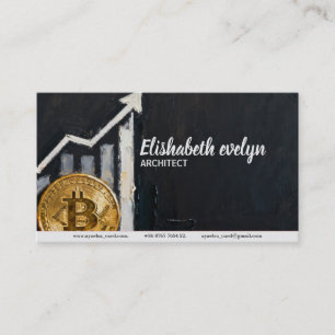Bitcoin on the Rise - Financial Growth Artwork t34 Business Card