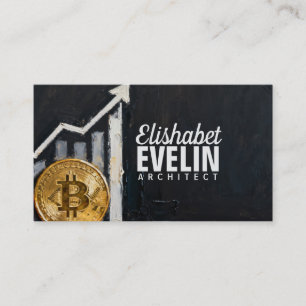 Bitcoin on the Rise - Financial Growth Artwork y12 Business Card