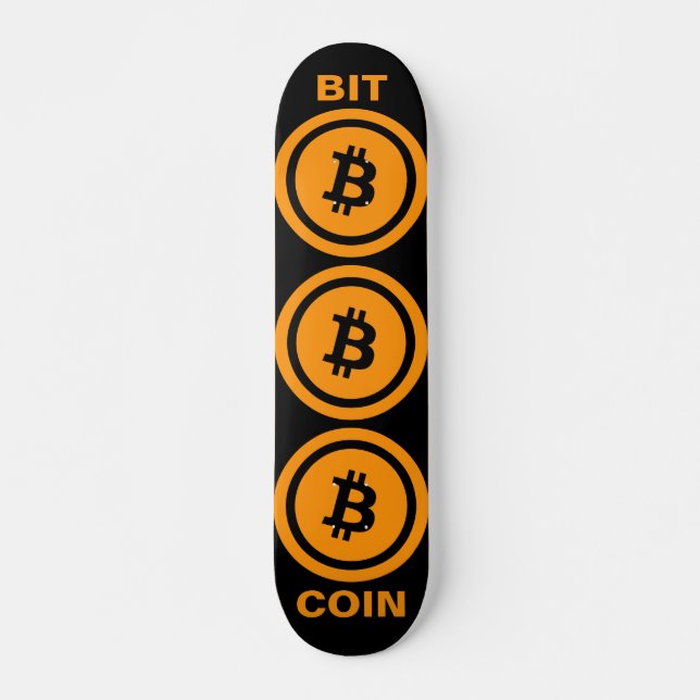 Bitcoin Orange-Black edition Skateboard (Front)