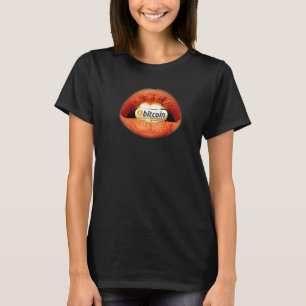 Bitcoin Orange Pill Lips Crypto Currency Investin T-Shirt