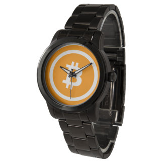 Bitcoin Oversized Black Bracelet Watch