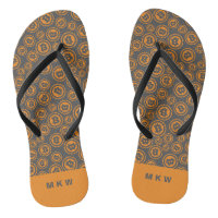 Bitcoin Patterned Orange and Grey Personalised