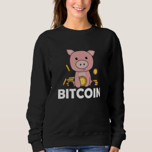 Bitcoin Piggy Bank Coins Hold Digital Currency Sweatshirt