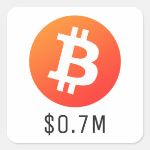 Bitcoin Price $700K ($0.7M) One Million Square Sticker
